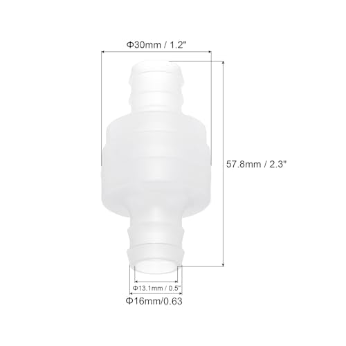 uxcell 5 Pcs Non Return Check Valves, 5/8" (15mm) Dia One Way Inline Hose Connector PP Plastic Hose Barb for Gas Liquid Air Water Tank Pump