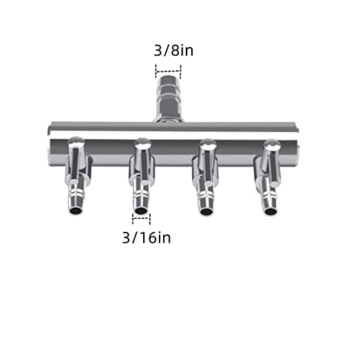 4-Way Aquarium Air Flow Control Lever Valve Chromium Copper Distributor Fish Tank Splitter Pump Accessories 1Pcs