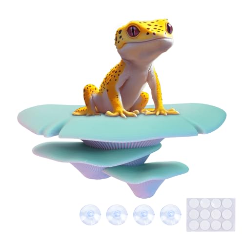 Westant Mushroom Decor for Reptile Tank, Fish Tank, Pet-Safe Bearded Dragon Tank Accessories, Realistic Terrarium Plants for Leopard Geckos, Crested Geckos, Tree Frogs, Snakes (Aurora, Trio Cap) - color: Aurora, size: Trio Cap