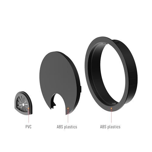 10 Pack Desk Grommet 2-1/8 Inch 53mm, ABS Plastic Computer Desk Wire Hole Cover, Office Desktop Cord Cable Hole Ring, Black
