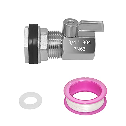 Beduan Spigot Rain Barrel Faucet Kit Stainless Steel 3/4" GHT Rain Barrel Valve with 3/4" Female Bulkhead Fitting Adapter Water Tanks, Aquariums, Tubs, Pools - size: 3/4" Female Bulkhead Fitting+3/4 GHT Valve