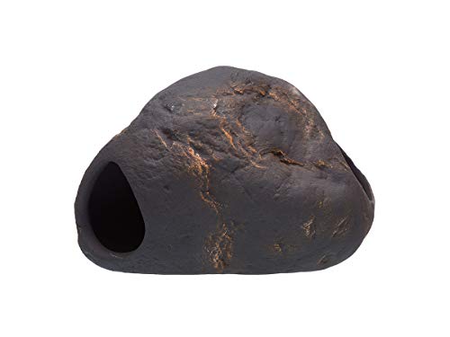 Plecoceramics Cichlid Stone Decoration - Aquarium cave for Cichlids, Betta, Small Fish - Fish Tank Hideway Decor - Betta Toys Hideout Stones House (Magma Stone Large)
