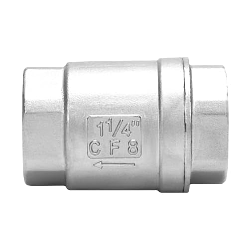 1-1/4 Inch Vertical Check Valve SUS304 Spring Loaded Check Valve in-line Low Cracking Pressure CF8M WOG 1000 - size: 1.25 Inch, style: Spring