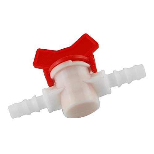 DGZZI Barbed Ball Valve 2PCS 3/8-Inch ID In-Line Ball Valve Shut-Off Switch with Hose Barb for Drip Irrigation and Aquariums White - size: 3/8 Inch
