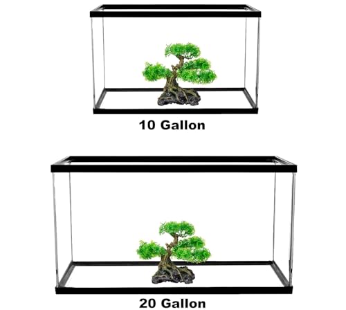 Aquarium Bonsai Tree Plant Fish Tank Decorations Medium/Large Resin Plastic Artificial Plants Flower Ornament Beta Goldfish Decoration Ornaments Freshwater & Saltwater Décor
