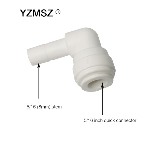 10-Piece 5/16" Stem to 5/16" Quick Connect Adapters - Elbow RO Water Filter Fittings for Reverse Osmosis System - style: elbow stem 5/16 to 5/16 o.d.