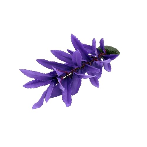 2-Pack 12 Inch Aquarium Silk Aquarium Plants, Artificial Plastic Plant for Small Tank, Goldfish, Fish Hides (Purple, 12 Inch)