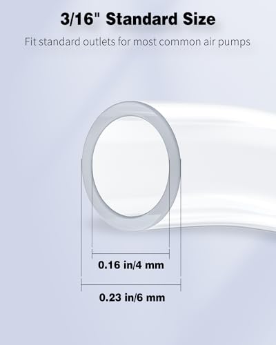 Pawfly Aquarium Airline Tubing 6.5 Feet Standard 3/16" Aquarium Tubing for Fish Tank Air Pump, Flexible Kink-Resistant Pure PVC Hose for Aquarium Garden Terrarium Pond - color: Clear