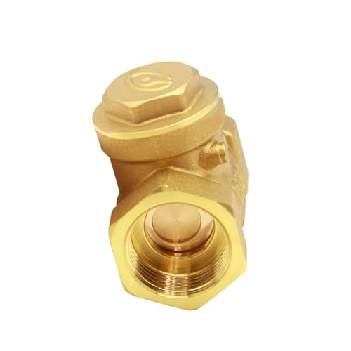 3/4” Female Thread Brass Horizontal Check Valve DN20 One-Way Non-return Swing Check Valve Prevent Water Backflow - size: 3/4" Female