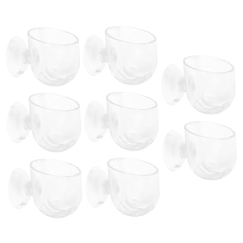 BESPORTBLE 8pcs Acrylic Aquarium Plant Holder Cups for Fish Tank Multi-use Feeding Tool and Planting Holder and Easy to Install for Aquatic Plants and Decoration