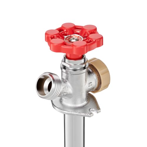 VEVOR Anti-Siphon Frost-Proof Sillcock, 12" Freeze Proof Outdoor Faucet Bib with Backflow Preventer, 1/2" Push-to-Fit Connector X 3/4" Hose Bibb, No Lead Frost-Free Spigot for PEX Copper CPVC Pipes - style: Traditional