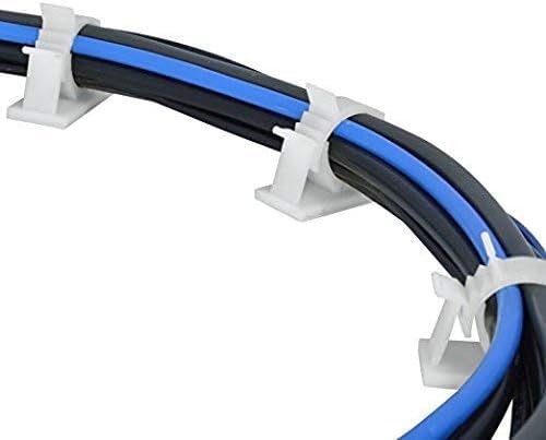 Viaky 30 Pieces White Adjustable Cable Clips Self-Adhesive Desk Organizer Nylon Wire Management Wire Holder - color: 30white, size: for 0-0.4''(10mm) cable