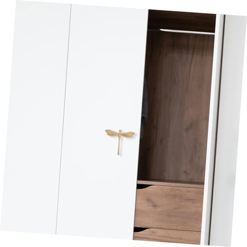 Veemoon Antique Cabinet Door Handles Knob Pulls for Drawer Brass Dragonfly Knobs Modern Drawer Pulls Vintage Style Furniture Handles - color: Yellow