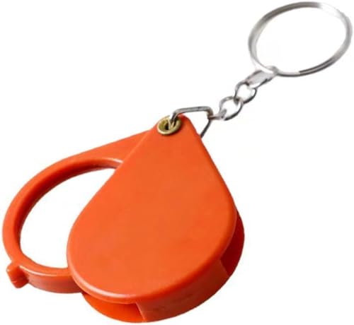 10X Magnifying Glass, Keychain Magnifier, Orange, Portable, for Small Objects and Visual Impairment