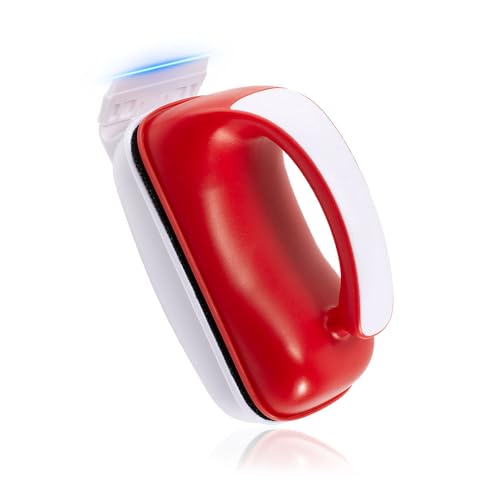 Small Aquarium Cleaning Tool Fish Tank Strong Magnetic Algae Scraper Glass Cleaner Floating Scrubber Brush with 2 Detachable Scrapers for Cleaning Debris and Algae (Size L) - size: L - 3/8" to 5/8" Glass Thickness