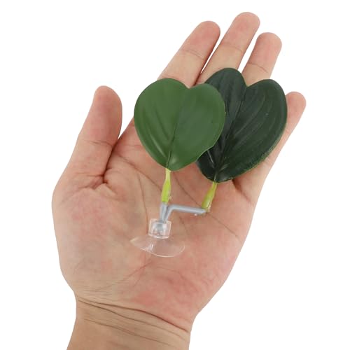 Betta Fish Bed, Betta Leaf Bed, Plastic Betta Heart-Shaped Hammock, Betta Hammock Pad with Suction Cup, Betta Fish Resting Place Betta Fish Supplies Aquarium Decor, Green - color: Green
