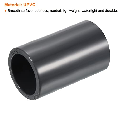 PATIKIL UPVC Pipe Fitting 3/4" Socket Schedule 80, 3 Pack Straight Coupling Adapter Connector, Gray - size: 0.75 Inch