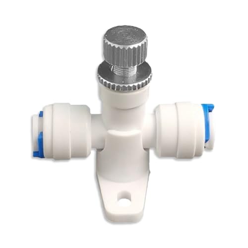 Needle Valve 1/4" Water Flow Control Regulator Pressure Reducer Restrictor Hose Meter Regulator for RO Filter System Adjustable Waterflow Speed Controller Connector Fitting