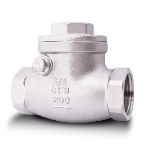 3/4" NPT Horizontal Check Valve, Stainless Steel Non Return Swing Check Valve, Level One Way Counterflow Valve to Prevent the Medium Backflow for Oil Water Gas Air（3/4", DN20） - size: 3/4"-NPT