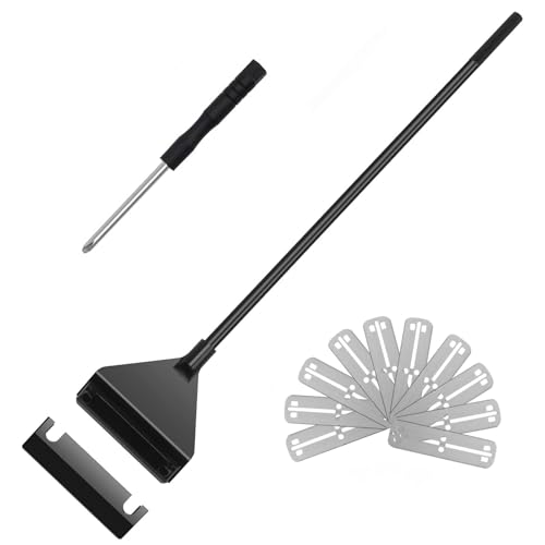 Algae Scraper for Glass Aquariums, Fish Reef Plant Glass Tank Scraper Cleaner,15.7" Handheld Scraper Cleaning Razor, Cleaning Tools Accessories with 10 Replaceable Stainless Steel Blades