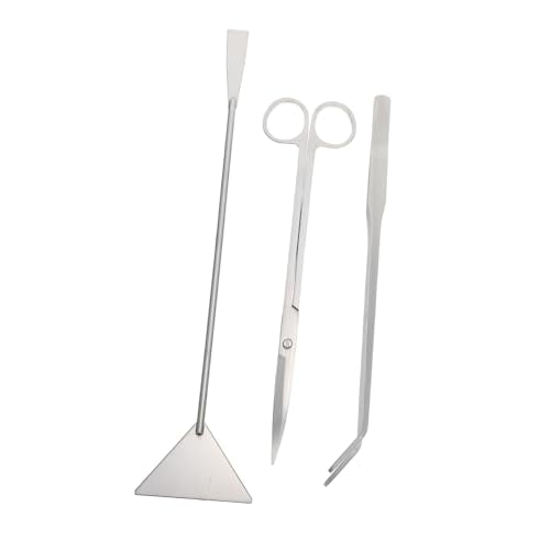 BESPORTBLE 1set Aquarium Scissors Multi-Function Trimming Tools for Freshwater and Plants Precision Tweezers and Scraper for Easy Maintenance - color: Silver, size: 31.50X7.00X1.00CM