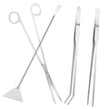 HANABASS 1set Aquascaping Tools Tweezers Scissors and Scraper for Aquarium Plant Maintenance and Fish Tank Cleaning