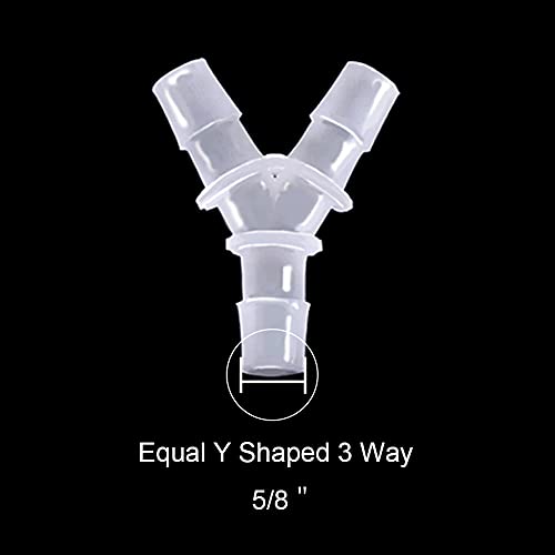 5/8" Hose Barb Fitting Equal Barbed Y Shaped 3 Way plastic Tubing Joint Splicer Mender Adapter Union for Oxygen Tubing Pipe Household Fuel Gas Liquid Air (Pack of 4) - size: 5/8 Inch