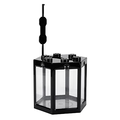 Gazaar Mini Fish, Small Hex Shape Fish, Hexagon Betta Fish Goldfish, Mini Aquarium, Desktop Plastic Fish for Living Room Office Home Decor (Black)