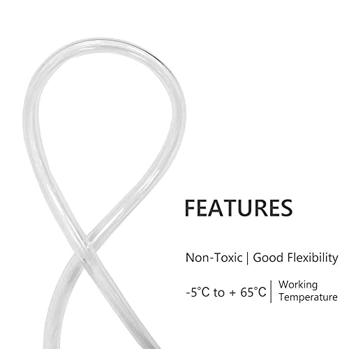 Eastrans 10ft x 3/16" ID Clear Vinyl Tubing, Flexible Hybrid PVC Tubing Hose, Lightweight Plastic Tube UV Chemical Resistant Vinyl Hose, BPA Free and Non Toxic - size: ID 3/16 INCH, style: 10 Feet