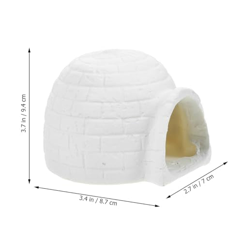 Vaguelly Mini Igloo Miniature Ice House Arctic Aquarium Figurines for DIY Dollhouse Micro Landscape Hideout House Fish Tank Decoration