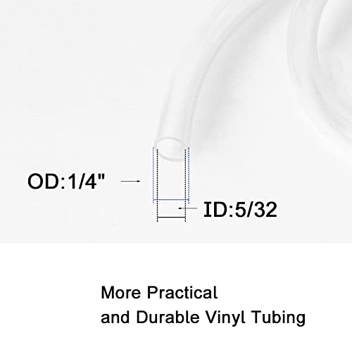 Eoiips 5/32" ID PVC Vinyl Tubing, 5/32" ID x 1/4" OD Flexible Clear Plastic Tubing Industrial Grade Lightweight Hybrid PVC Hose Tube BPA Free Air Hose Line, 25FT - size: 5/32" ID, style: 25FT