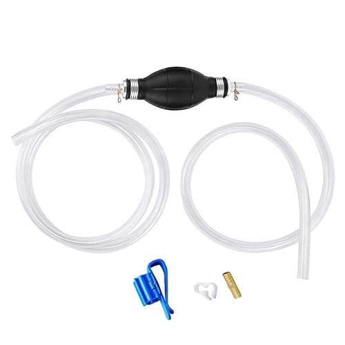 Gasoline Siphon Hose Pump, Hand Siphon Pump for Gasoline Transfer, Manual Hand Siphon Pump For Water, Gas, Fuel Siphon Pump for Gasoline. (Gas Siphon Hose Included)