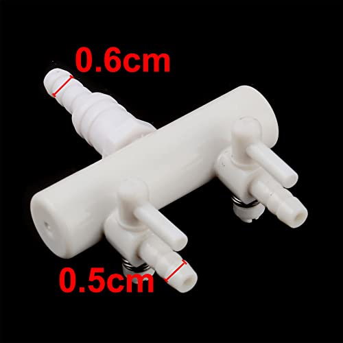 uxcell Plastic Aquarium 2-Way Air Flow Pump Tubing Splitter Control Valve White