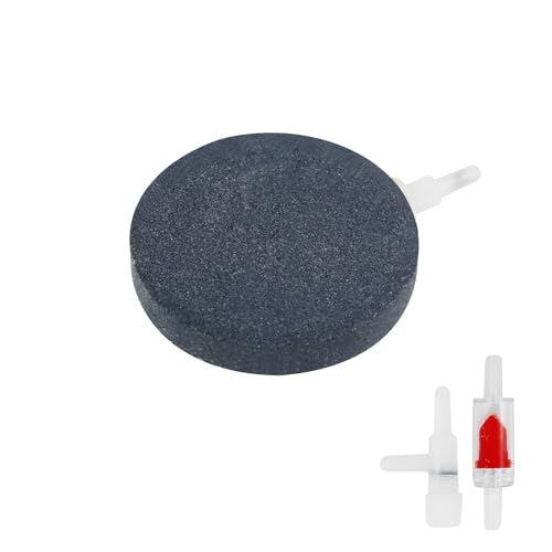 WishLotus Air Stones for Fish Tanks, 8/10cm Round Oxygen Diffuser Aquarium Air Stone with Check Valves and Control Valves Aquarium Bubble Disc for Fish Tank Small Ponds (8cm) - color: 8cm