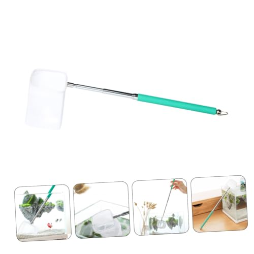 IMIKEYA Mini Stainless Steel Landing Net with Telescopic Aluminum Handle, Small Fish and Shrimp Mesh Net for Aquarium and Freshwater Fishing