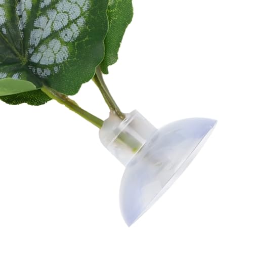 2Pcs Green Plastic Betta Leaf Plant Hammock Aquarium Resting Spawn Bed with Suction Cup Decor for Fish Tank
