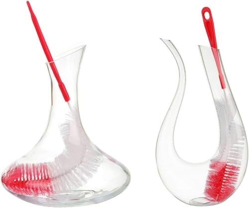 ALINK 8-Pack Red Bottle Brush Cleaner Set - Long Cleaning Brush for Narrow Neck Wine/Beer Bottles, Thermos, Hummingbird Feeder, Spout, Lids and Straws