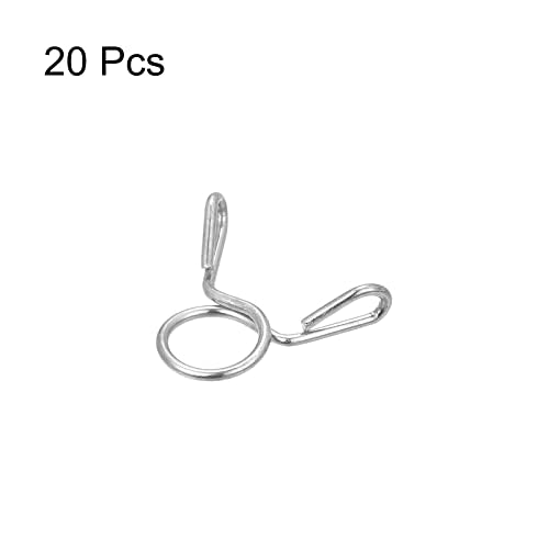 uxcell Fuel Line Hose Clips, 20pcs 7mm ID Fit 8-8.5mm OD Hose 304 Stainless Steel Water Pipe Air Tubing Spring Hose Clamps for Motorcycle Scooter - size: 7mm