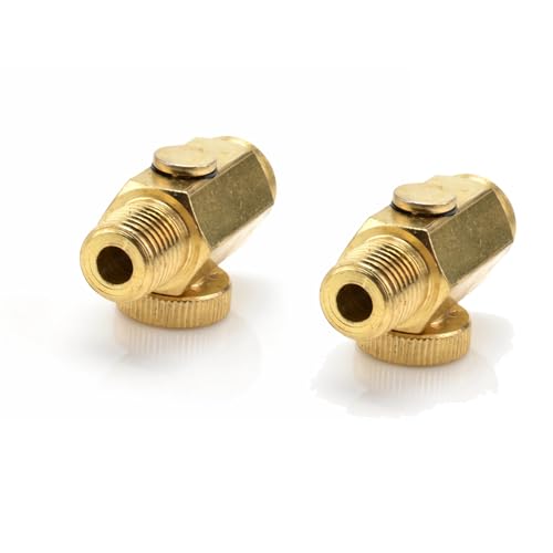 2pcs Brass In-Line Air Flow Regulator Adjustable 1/4" NPT Male & Female Air Inlet Volume Control Tool Valve