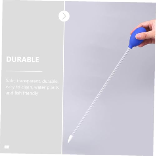 Hemoton 3pcs Aquarium Gravel Vacuum Cleaner Manual Water Changing Tool 35cm Blue Fish Tank Siphon Tube for Household Aquarium Cleaning and Substrate Maintenance