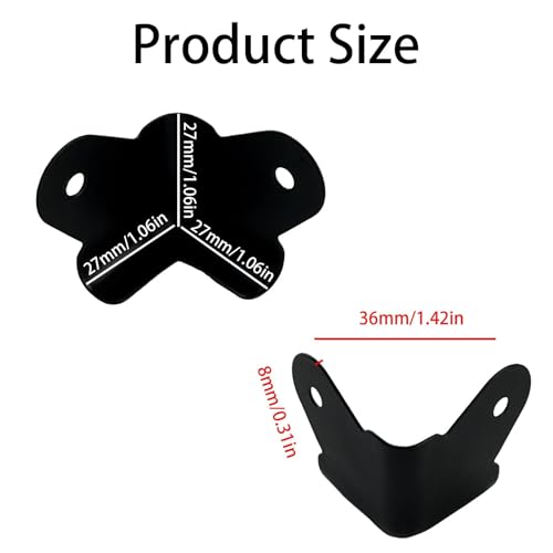 Heavy Duty Black Corner Protectors 8 Pack Iron Edge Guards for Furniture and Boxes Anti Dent Protection with Mounting Screws Powder Coat Finish
