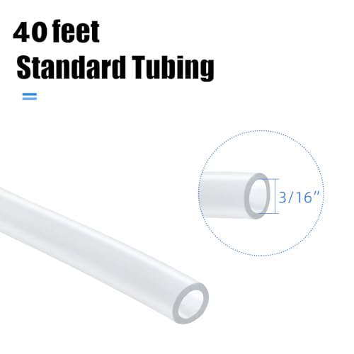 AQUANEAT Aquarium Tubing 40 Feet, Airline Tubing, Standard 3/16” Air Hose for Aquarium,Fish Tank Air Pump - color: Clear, size: 40 Feet