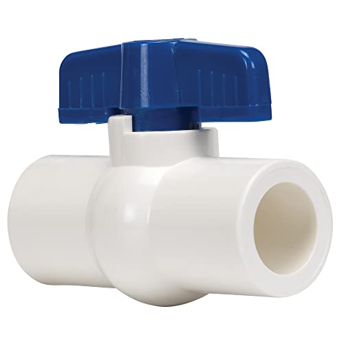 Homewerks VBVP40E3B Ball Valve PVC Schedule 40, x Solvent, 1/2-Inch, 0.5-Inch, Blue - size: 0.5-Inch