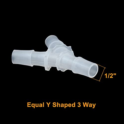Feelers 1/2" Plastic Hose Barb Tee Fitting 10 Pack, Equal Barbed Y-Shaped 3-Way Connector, Tube Splicer Union Adapter for Air Line, Fuel Line, Water Hose - size: 1/2 inch, style: 10pcs-Y Shaped