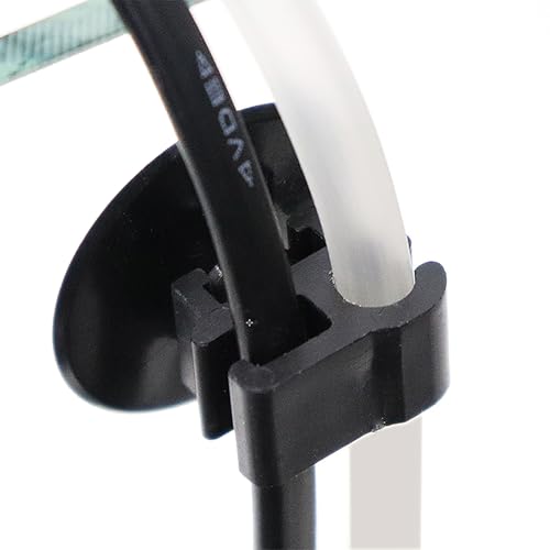 RLECS 15PCS Black Aquarium Suction Cup Clip 28x20mm Oxygen Tube Hose Pump Power Cord Double Head Snap Cable Organiser Suction Cup Aquarium Accessories