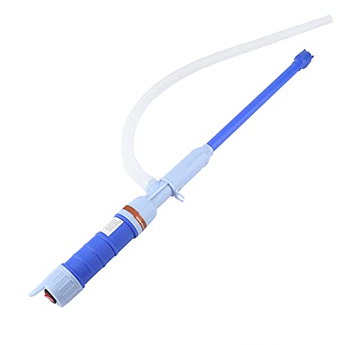 SUNGOOYUE Battery Operated Liquid Transfer Pump PE Electric Siphon Pump 3V 64cm with Bendable Suction Tube for Water Oil Transfer Fish Tank Pool Basement Use (Blue) - color: Blue