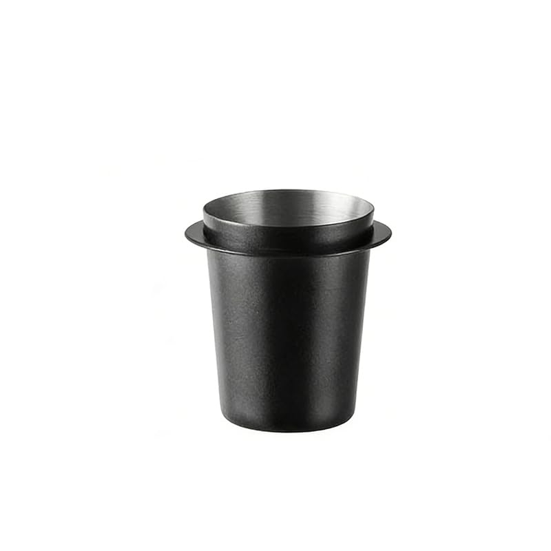Coffee Dosing Cup 53mm, Stainless Steel Dosing Cup Compatible with All 53mm Portafilter, Coffee Powder Cup, Coffee Powder Feeder, Coffee Machine Accessories(Black, 53mm) - color: Black, size: 53mm