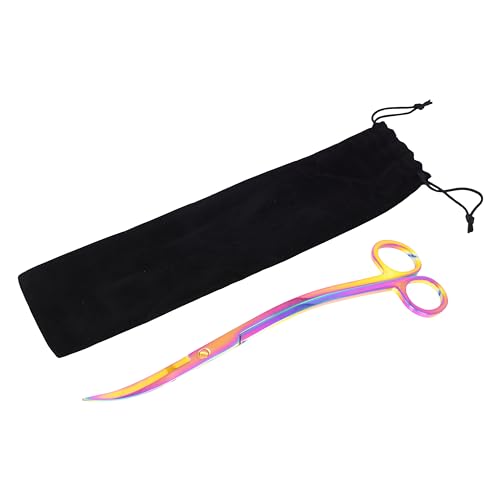 Mandala Crafts Rainbow Stainless Steel Curved Aquarium Scissors for Trimming Aquatic Plants – Wave Aquascape Scissors for Fish Tanks, Hospital Tanks, Goldfish Bowls, Aquariums, and Terrariums - color: Rainbow Wave Scissors, size: 10 Inches
