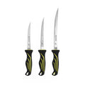 Gambler danco 4PC Fishing Fillet Knife Kit, 6", 7", 9" with Roll Bag, Fish Fillet and Deboning Knives, Freshwater and Saltwater Fishing, Non-Slip Handle, Durable Roll Bag, Stainless Steel Blades - style: Without Sharpener