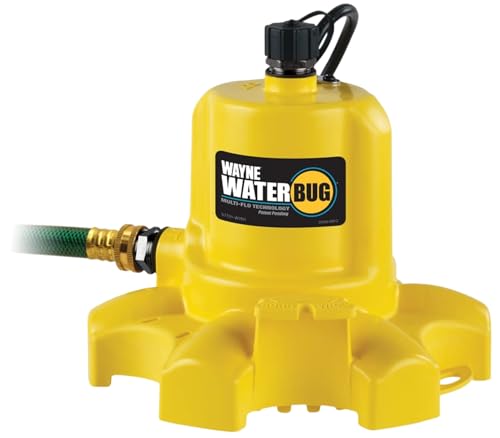 WAYNE - WaterBUG 1/6 HP 1350 GPH Submersible Pump with Multi-Flo Technology - Water Removal and Transfer Pump, Yellow - style: WaterBUG Original